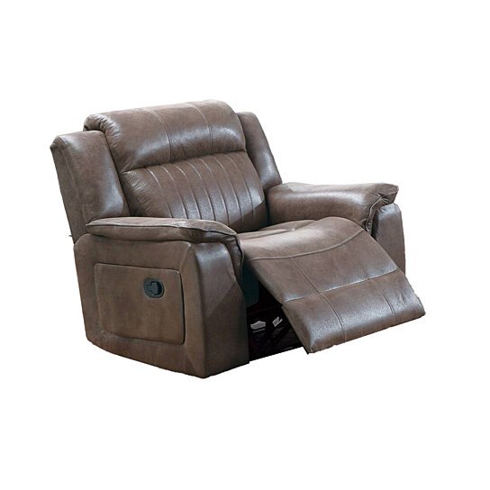 Saltoro Sherpi Fabric Manual Recliner Chair with Pillow Top Arms